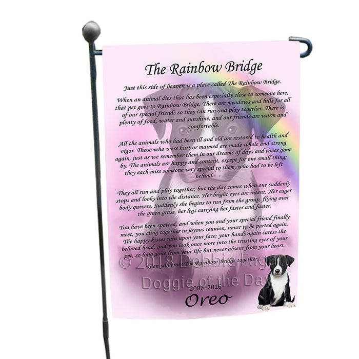 Rainbow Bridge American Staffordshire Dog Garden Flag GFLG56088