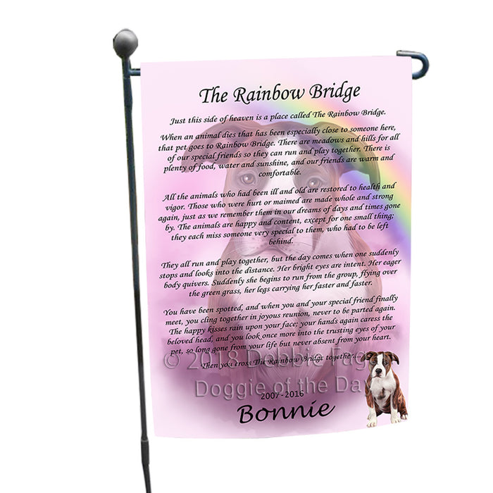Rainbow Bridge American Staffordshire Dog Garden Flag GFLG56089