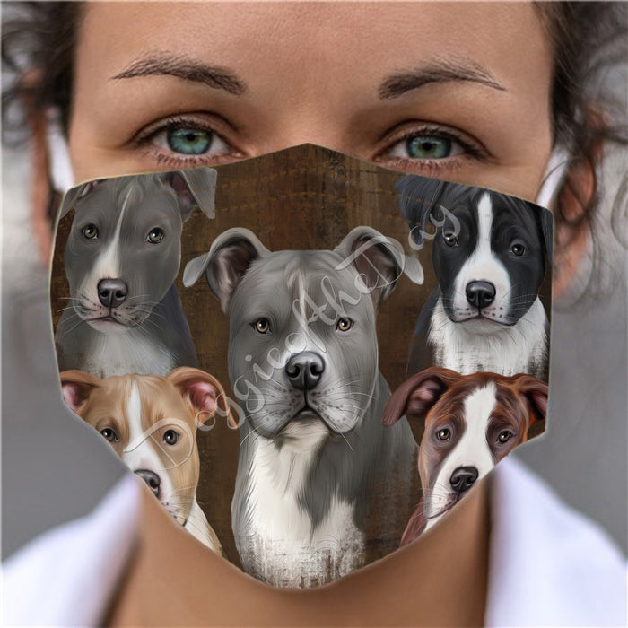Rustic American Staffordshire Dogs Face Mask FM50017