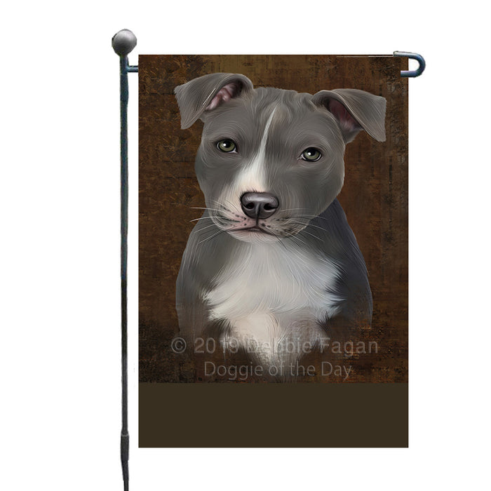 Personalized Rustic American Staffordshire Dog Custom Garden Flag GFLG63397