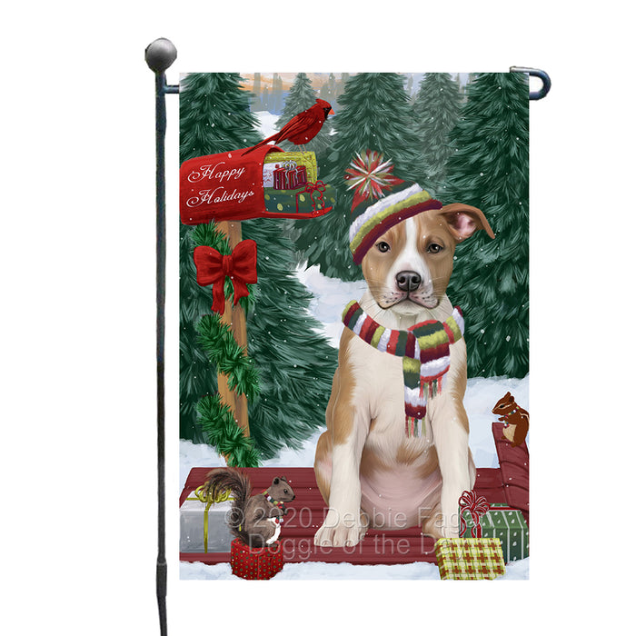 Christmas Woodland Sled American Staffordshire Terrier Dog Garden Flags Outdoor Decor for Homes and Gardens Double Sided Garden Yard Spring Decorative Vertical Home Flags Garden Porch Lawn Flag for Decorations GFLG68372