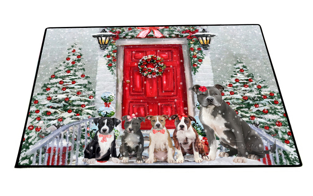 Christmas Holiday Welcome American English Foxhound Dogs Floor Mat- Anti-Slip Pet Door Mat Indoor Outdoor Front Rug Mats for Home Outside Entrance Pets Portrait Unique Rug Washable Premium Quality Mat