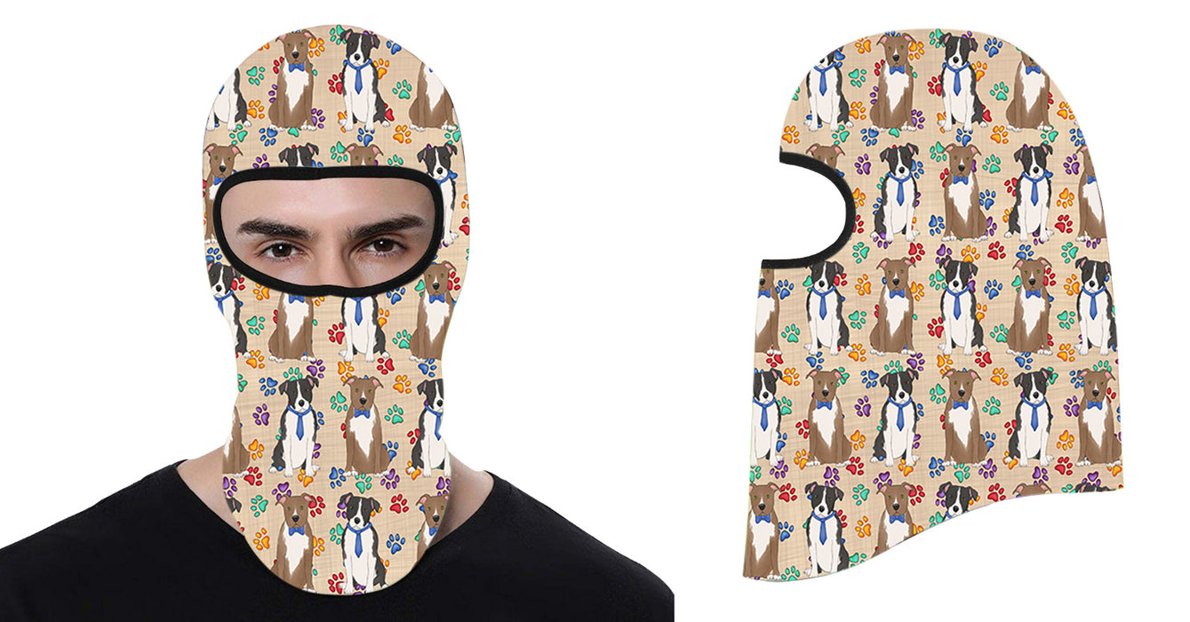 Rainbow Paw Print American Staffordshire Dogs All Over Print Balaclava Ski Mask SM48085