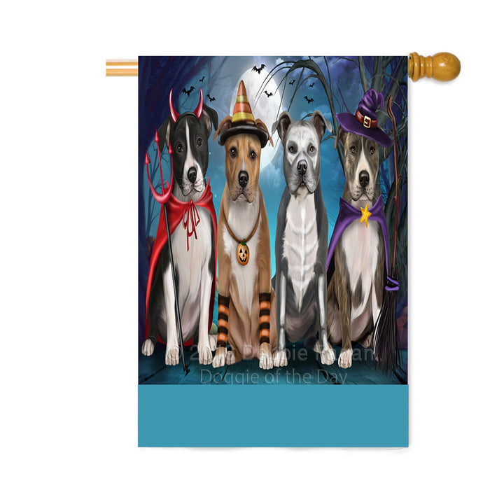Personalized Happy Halloween Trick or Treat American Staffordshire Dogs Custom House Flag FLG64030