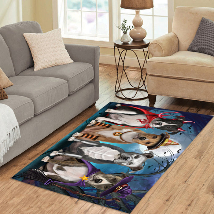 Halloween Trick or Teat American Staffordshire Dogs Area Rug