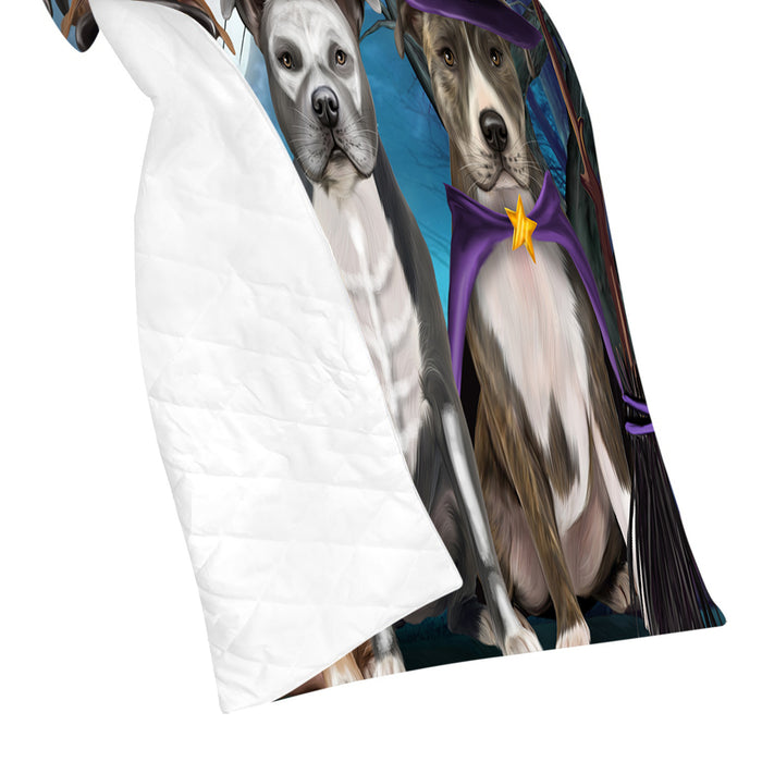Halloween Trick or Teat American Staffordshire Dogs Quilt
