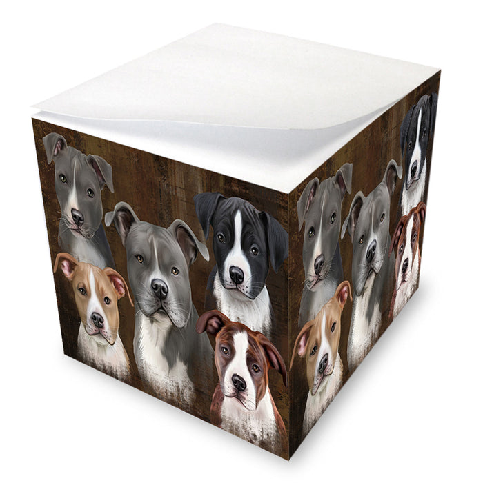 Rustic 5 American Staffordshire Terrier Dog Note Cube NOC55770