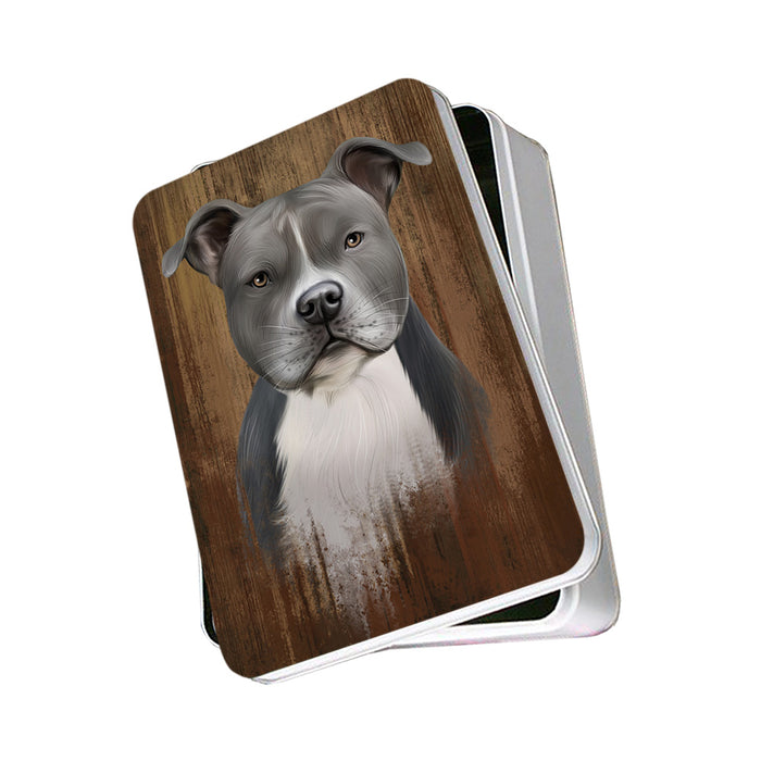 Rustic American Staffordshire Terrier Dog Photo Storage Tin PITN50527