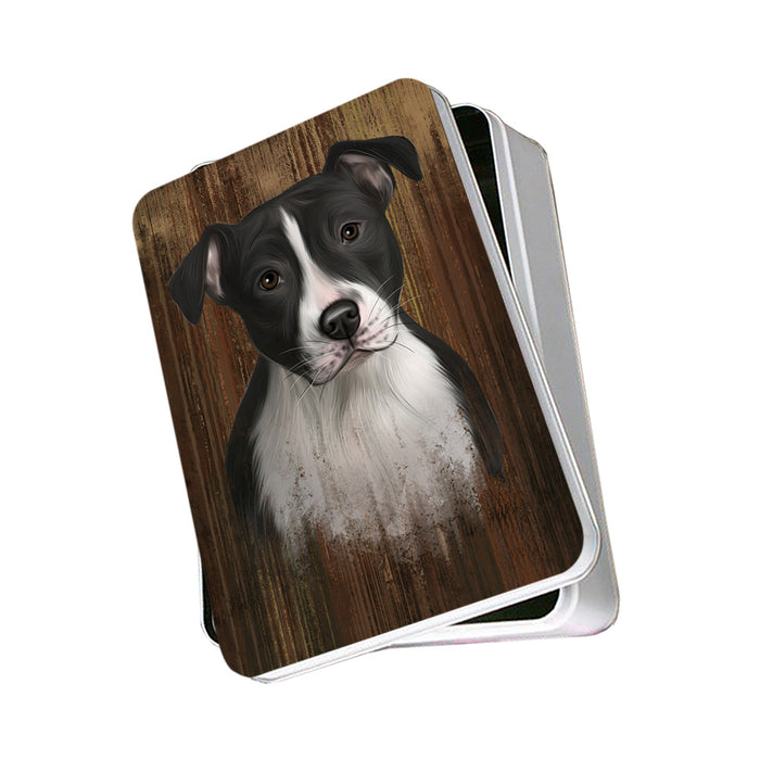 Rustic American Staffordshire Terrier Dog Photo Storage Tin PITN50528