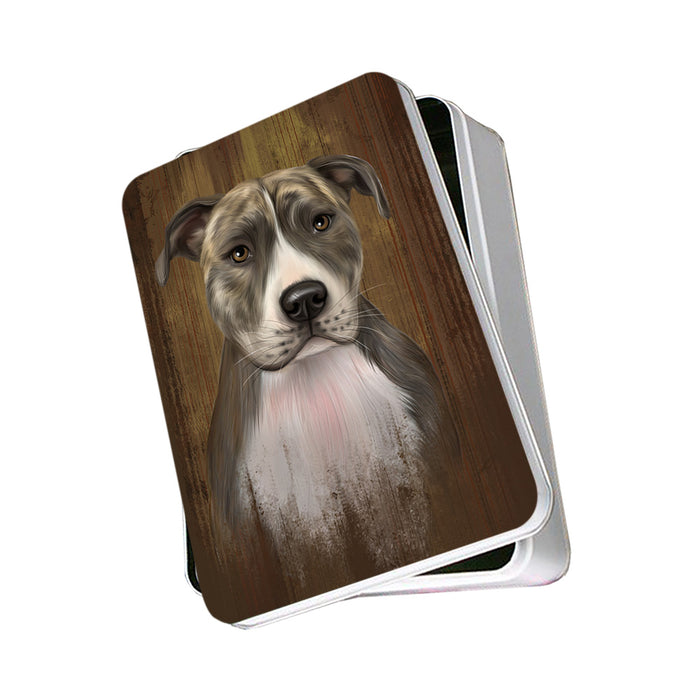 Rustic American Staffordshire Terrier Dog Photo Storage Tin PITN50529