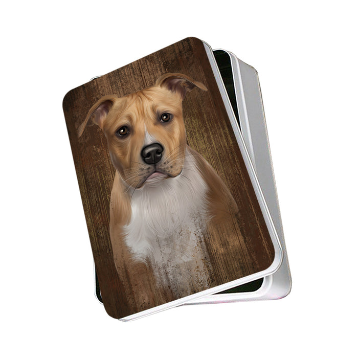 Rustic American Staffordshire Terrier Dog Photo Storage Tin PITN50530