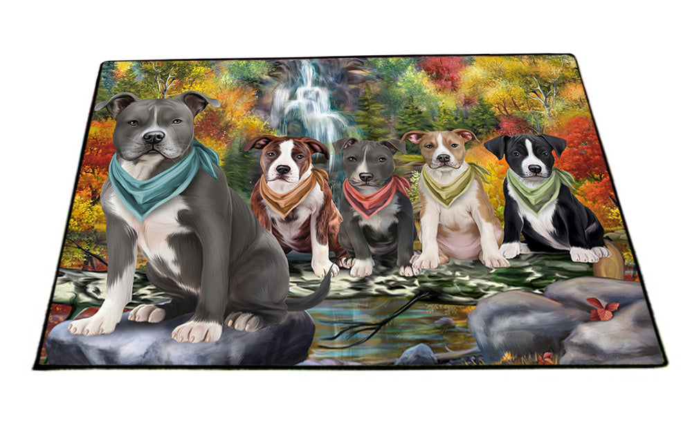 Scenic Waterfall American Staffordshire Terriers Dog Floormat FLMS51321