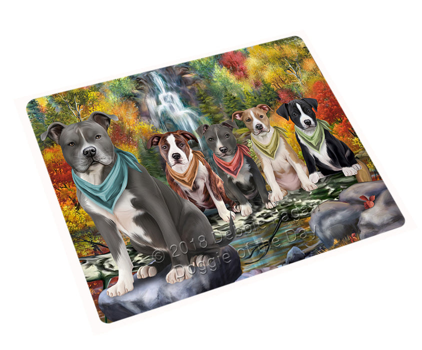 Scenic Waterfall American Staffordshire Terriers Dog Large Refrigerator / Dishwasher Magnet RMAG71298
