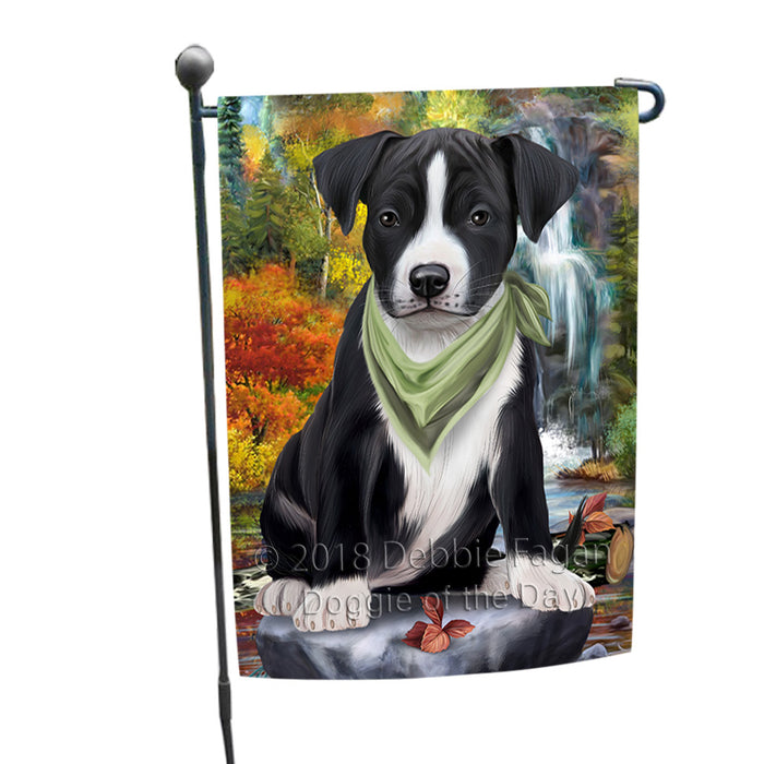 Scenic Waterfall American Staffordshire Terrier Dog Garden Flag GFLG51798