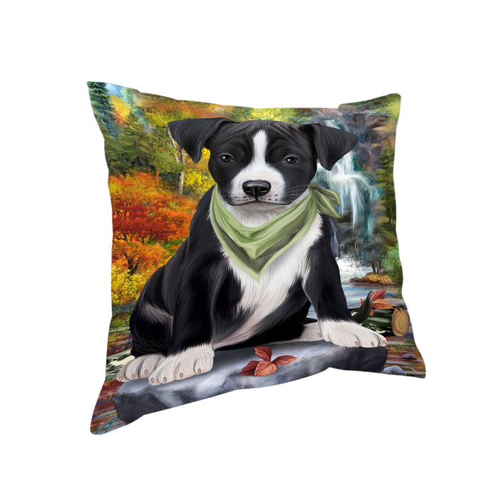 Scenic Waterfall American Staffordshire Terrier Dog Pillow PIL63568