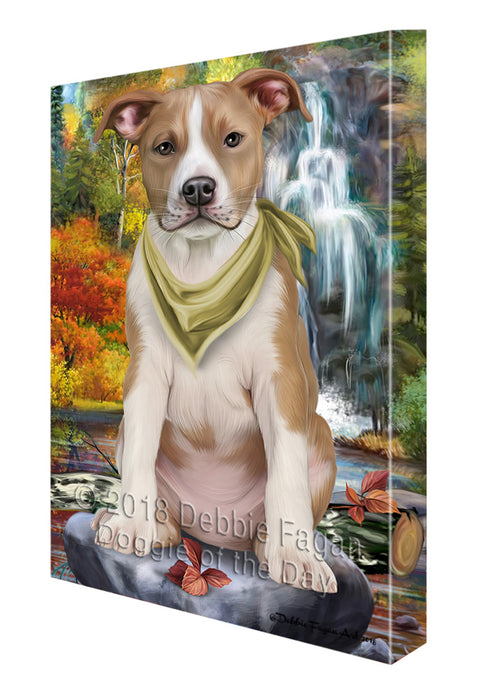 Scenic Waterfall American Staffordshire Terrier Dog Canvas Print Wall Art Décor CVS83483