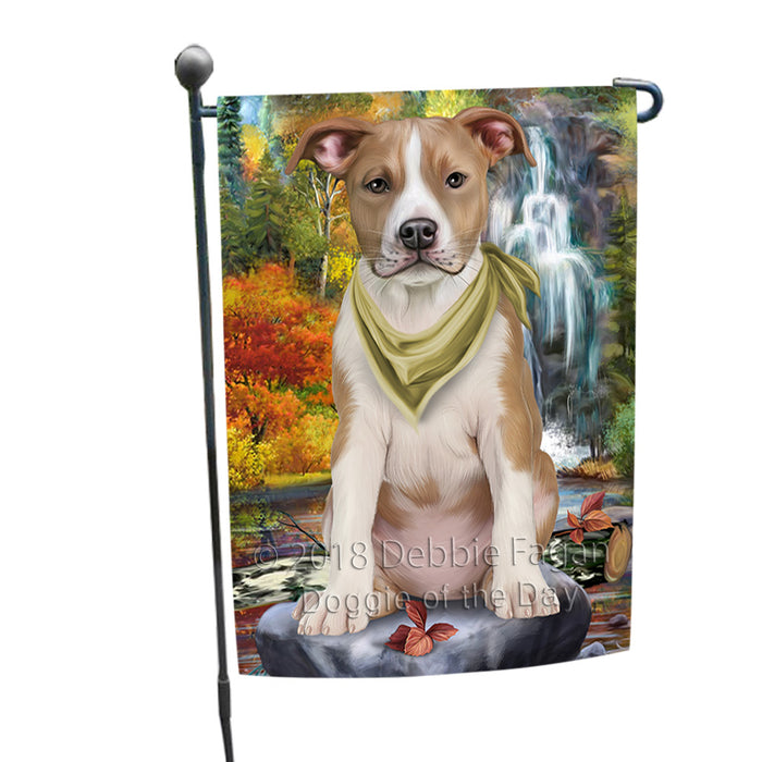 Scenic Waterfall American Staffordshire Terrier Dog Garden Flag GFLG51799