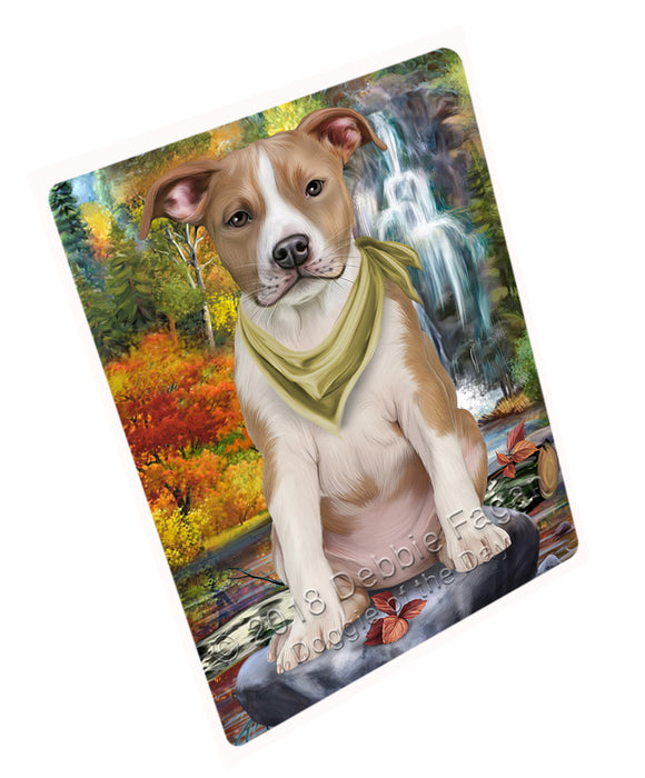 Scenic Waterfall American Staffordshire Terrier Dog Large Refrigerator / Dishwasher Magnet RMAG71310
