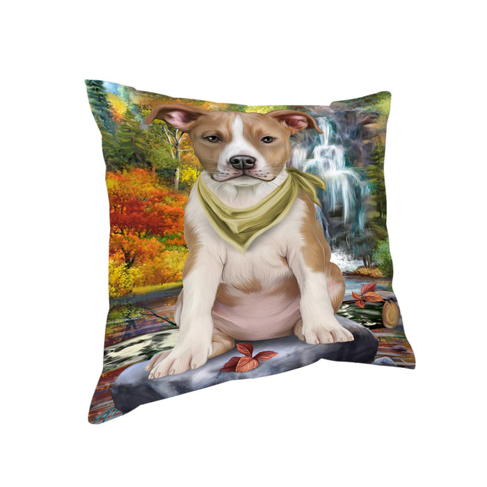 Scenic Waterfall American Staffordshire Terrier Dog Pillow PIL63572