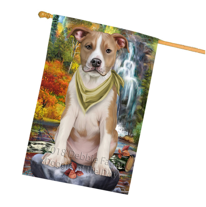 Scenic Waterfall American Staffordshire Terrier Dog House Flag FLG51935