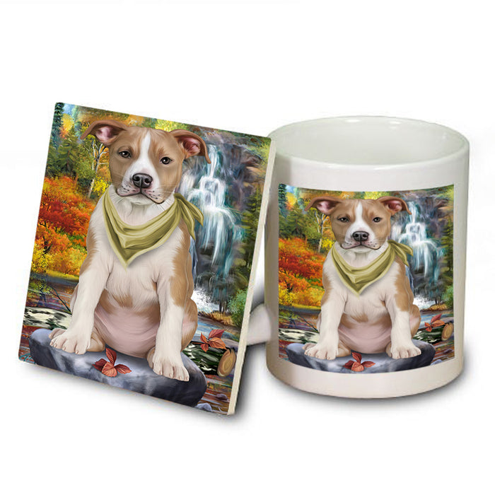 Scenic Waterfall American Staffordshire Terrier Dog Mug and Coaster Set MUC51794