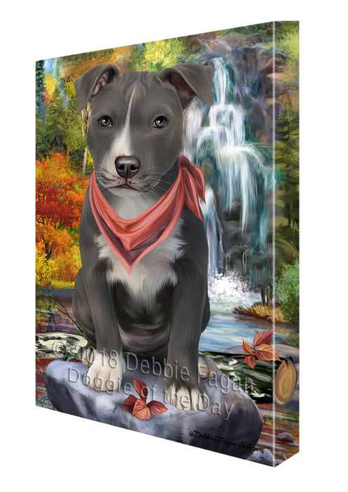 Scenic Waterfall American Staffordshire Terrier Dog Canvas Print Wall Art Décor CVS83492