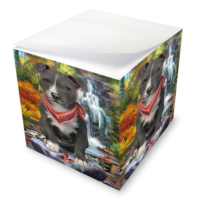 Scenic Waterfall American Staffordshire Terrier Dog Note Cube NOC51803