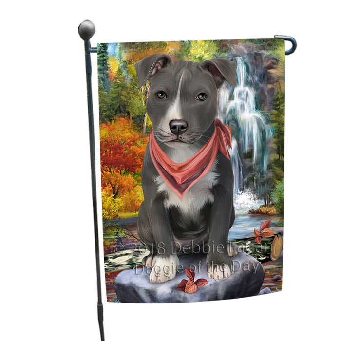 Scenic Waterfall American Staffordshire Terrier Dog Garden Flag GFLG51800