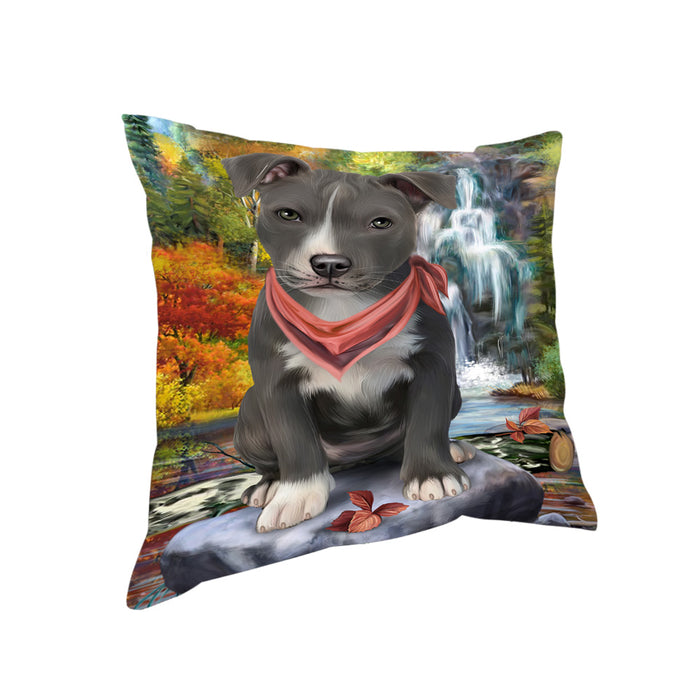 Scenic Waterfall American Staffordshire Terrier Dog Pillow PIL63576