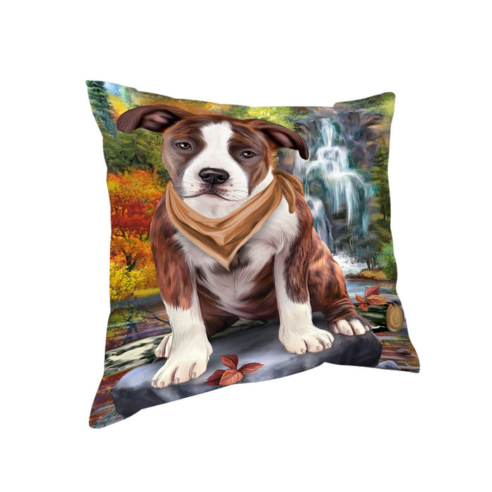 Scenic Waterfall American Staffordshire Terrier Dog Pillow PIL63580