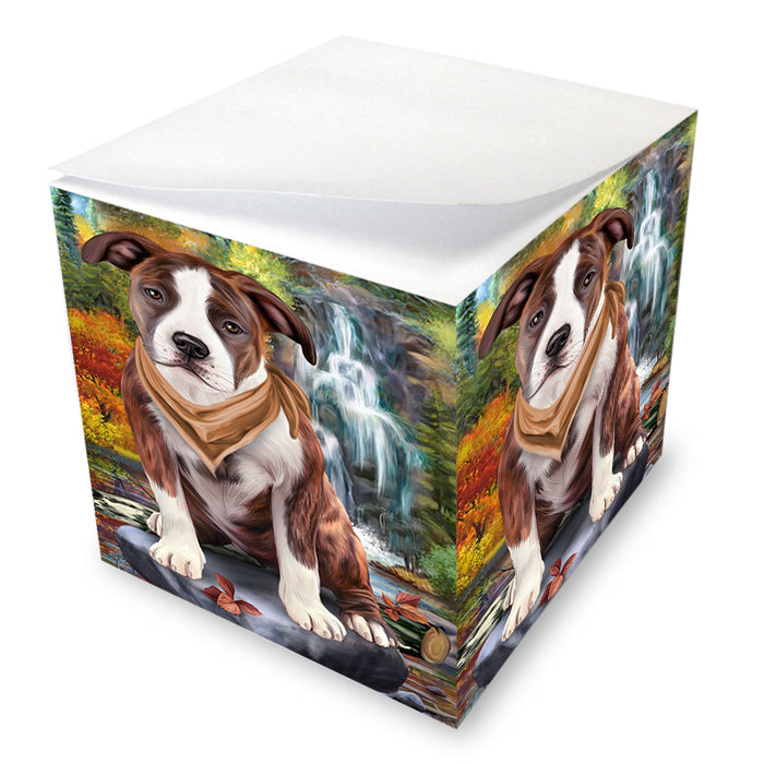 Scenic Waterfall American Staffordshire Terrier Dog Note Cube NOC51804