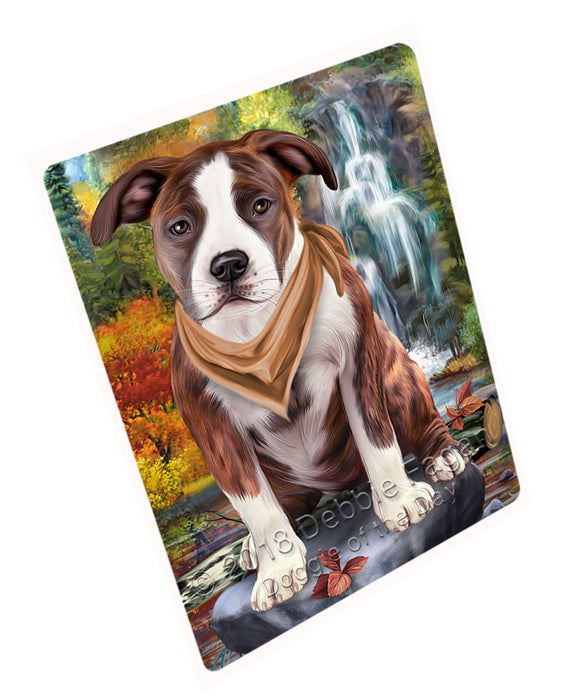 Scenic Waterfall American Staffordshire Terrier Dog Large Refrigerator / Dishwasher Magnet RMAG71322