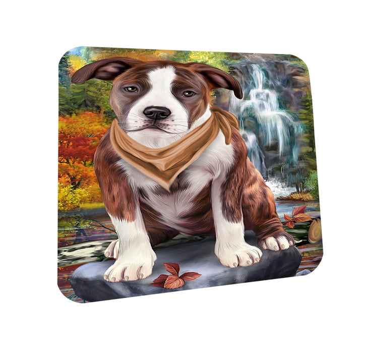 Scenic Waterfall American Staffordshire Terrier Dog Coasters Set of 4 CST51763