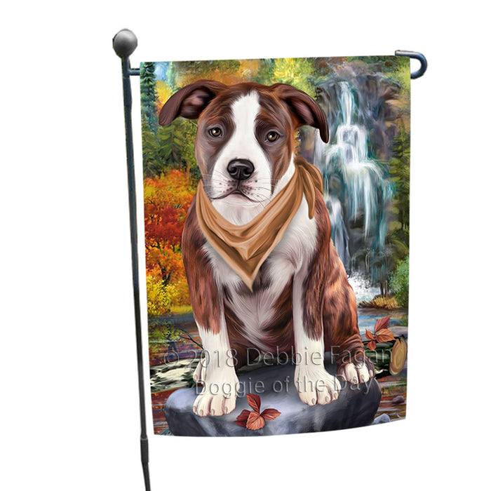 Scenic Waterfall American Staffordshire Terrier Dog Garden Flag GFLG51801