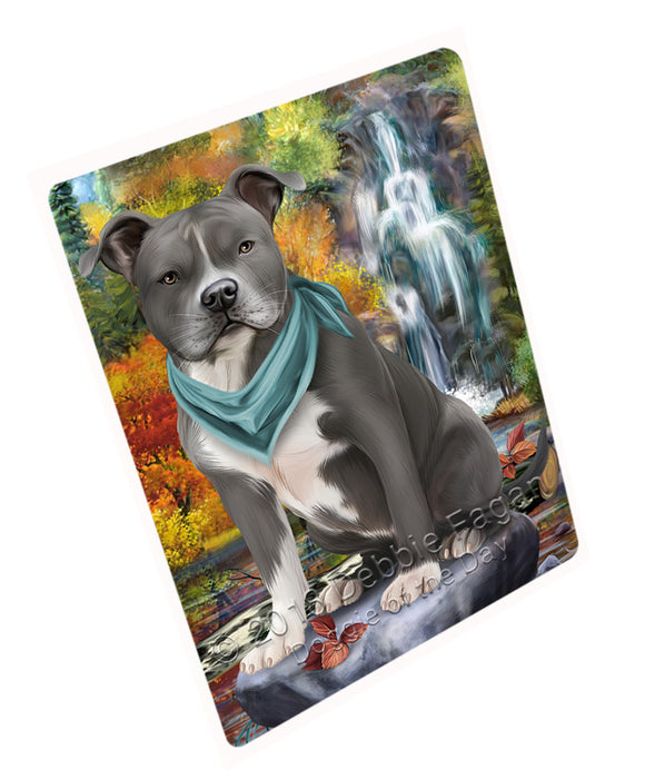 Scenic Waterfall American Staffordshire Terrier Dog Large Refrigerator / Dishwasher Magnet RMAG71328