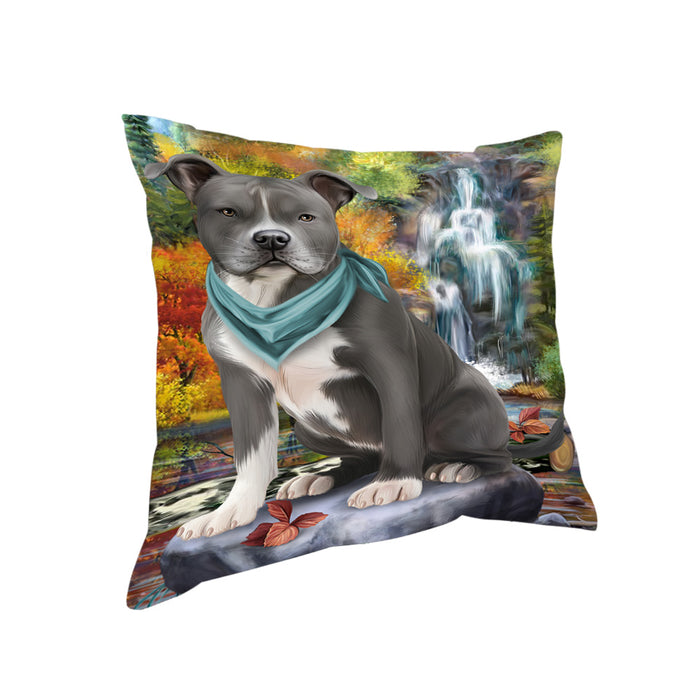 Scenic Waterfall American Staffordshire Terrier Dog Pillow PIL63584