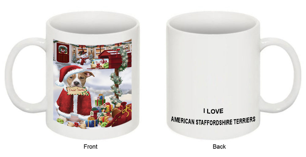 American Staffordshire Terrier Dog Dear Santa Letter Christmas Holiday Mailbox Coffee Mug MUG48913