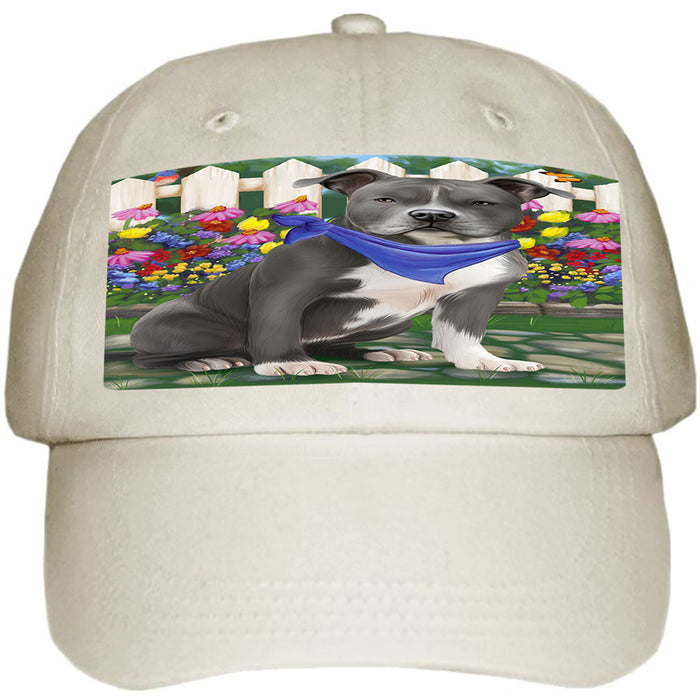 Spring Floral American Staffordshire Terrier Dog Ball Hat Cap HAT60408