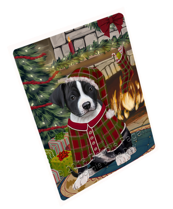 The Stocking was Hung American Staffordshire Terrier Dog Cutting Board C70629