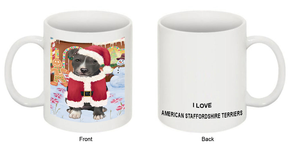 Christmas Gingerbread House Candyfest American Staffordshire Terrier Dog Coffee Mug MUG51535