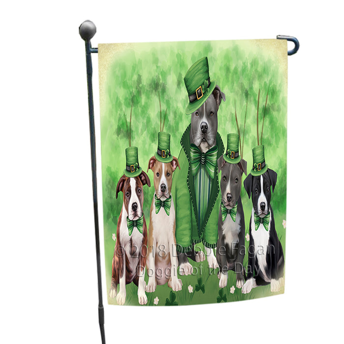 St. Patricks Day Irish Portrait American Staffordshire Terrier Dogs Garden Flag GFLG64935