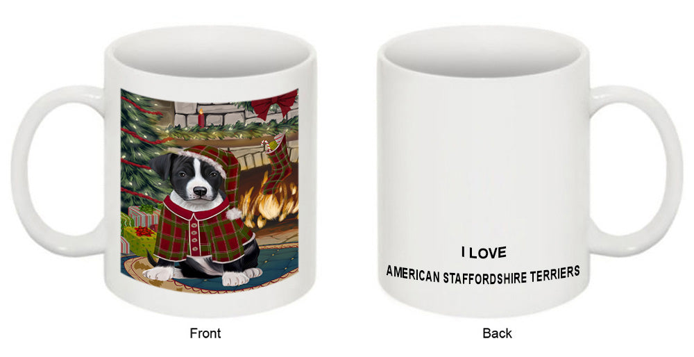 The Stocking was Hung American Staffordshire Terrier Dog Coffee Mug MUG50562