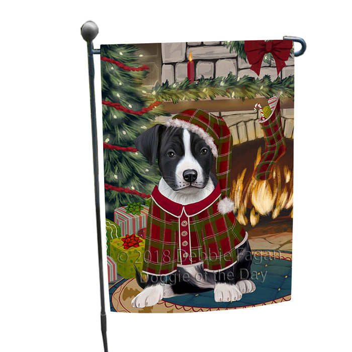 The Stocking was Hung American Staffordshire Terrier Dog Garden Flag GFLG55457