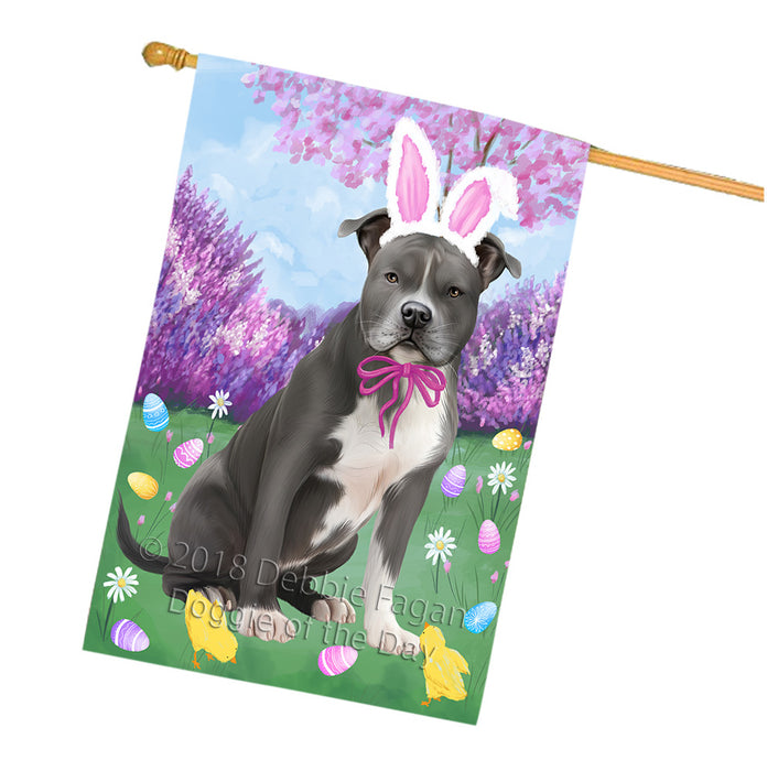 Easter Holiday American Staffordshire Terrier Dog House Flag FLG57569