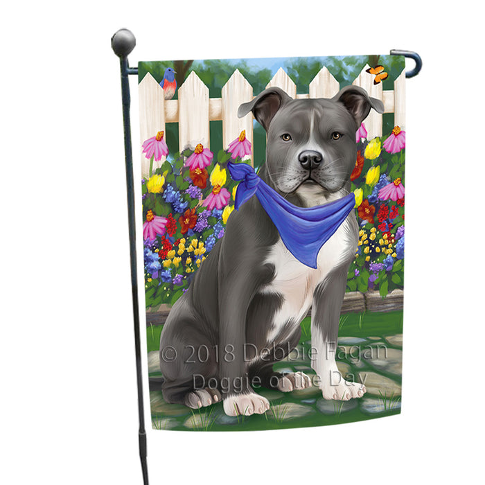 Spring Floral American Staffordshire Terrier Dog Garden Flag GFLG52170