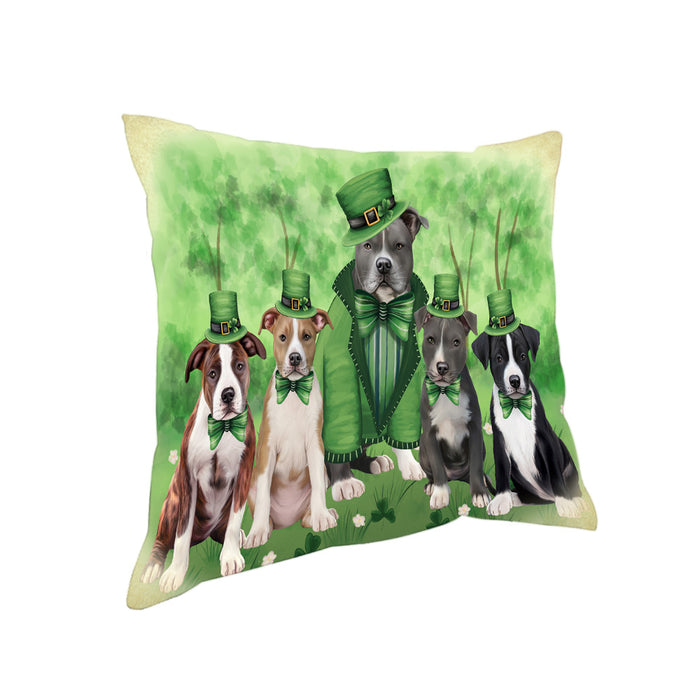 St. Patricks Day Irish Portrait American Staffordshire Terrier Dogs Pillow PIL85980
