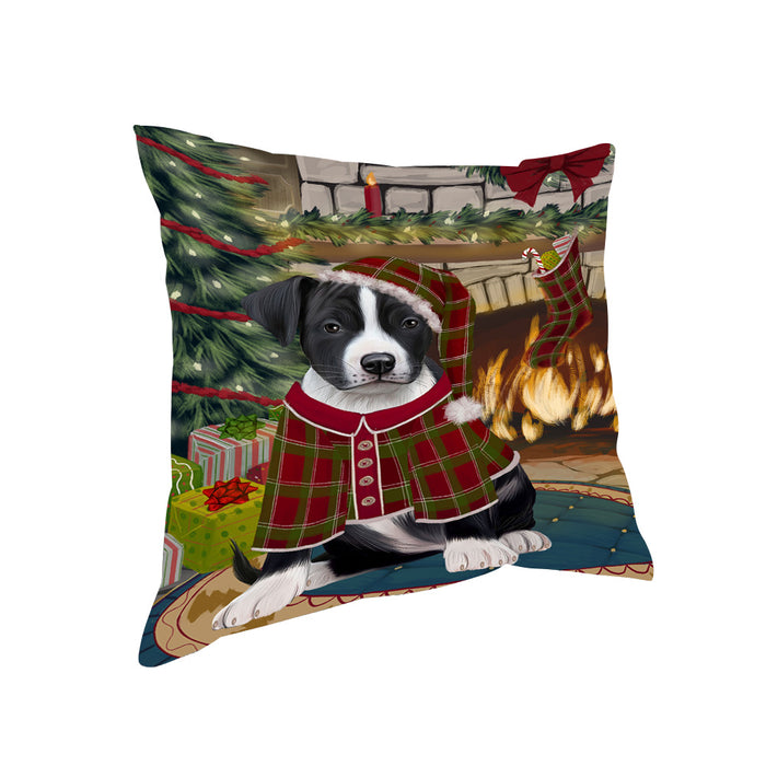 The Stocking was Hung American Staffordshire Terrier Dog Pillow PIL69584