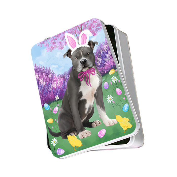 Easter Holiday American Staffordshire Terrier Dog Photo Storage Tin PITN56806