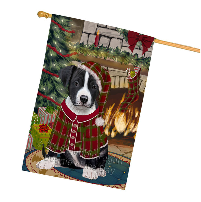 The Stocking was Hung American Staffordshire Terrier Dog House Flag FLG55593