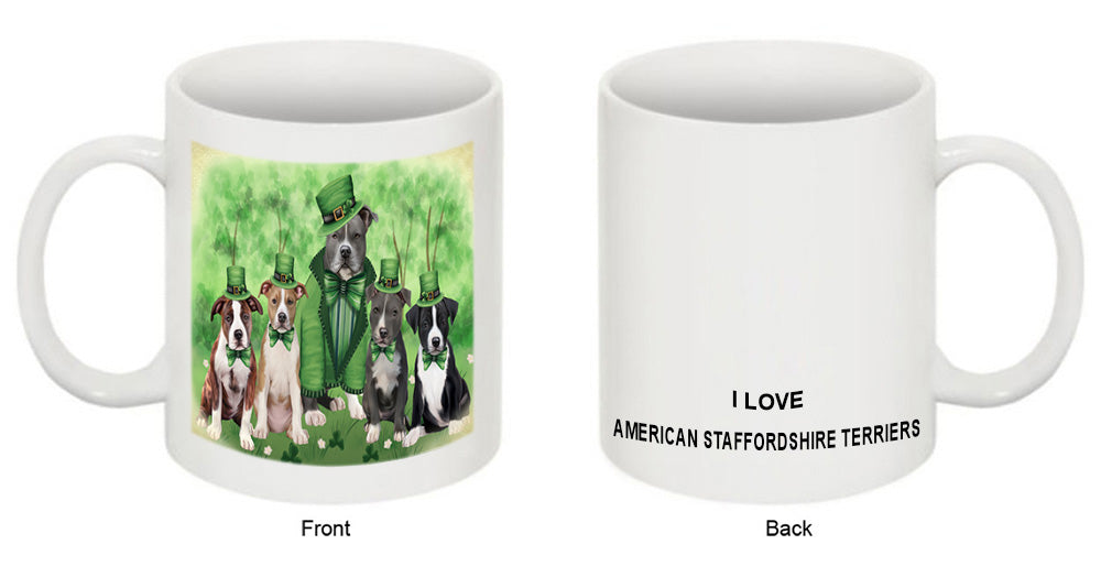 St. Patricks Day Irish Portrait American Staffordshire Terrier Dogs Coffee Mug MUG52365